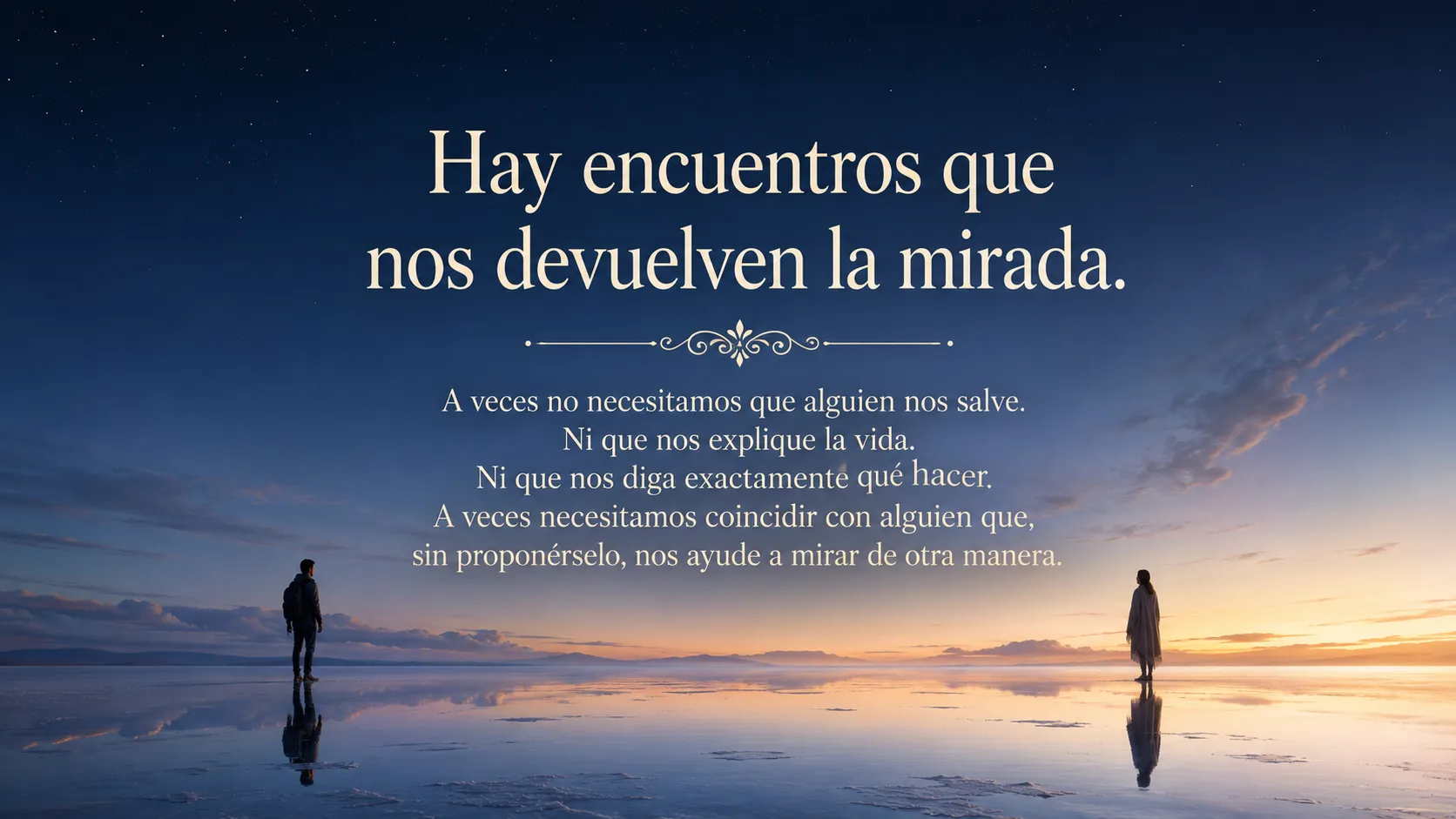 Hay encuentros que nos devuelven la mirada